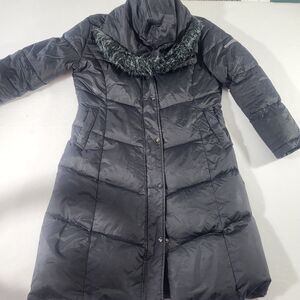 Steve Madden Black Puffer Hooded Fur Lined Coat Jacket Women's Size  Large